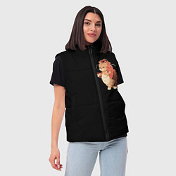 Женский жилет Japanese cat, цвет: 3D-черный — фото 2