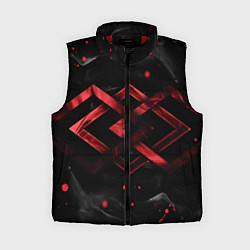 Женский жилет Красные ромбы и брызги, цвет: 3D-красный
