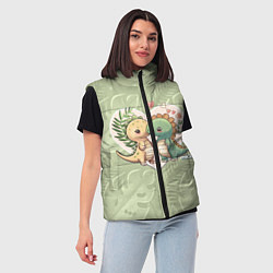 Женский жилет Мистер Влюбленный динозавр, цвет: 3D-светло-серый — фото 2