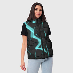 Женский жилет Голубой неон, цвет: 3D-красный — фото 2