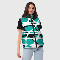 Женский жилет Абстрактный узор из сетчатых прожилок, цвет: 3D-черный — фото 2