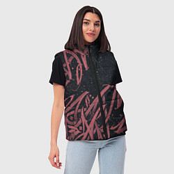 Женский жилет Бордовое граффити, цвет: 3D-красный — фото 2