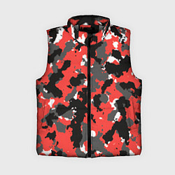 Женский жилет Красно-черный камуфляж, цвет: 3D-светло-серый
