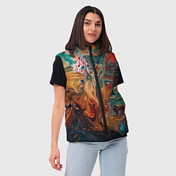 Женский жилет Разводы краски: арт нейросети, цвет: 3D-светло-серый — фото 2