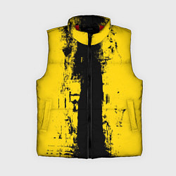 Женский жилет Вертикальная черно-желтая полоса Cyberpunk 2077, цвет: 3D-красный