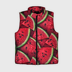 Женский жилет Сочная текстура из долек арбуза, цвет: 3D-черный