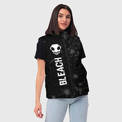 Женский жилет Bleach glitch на темном фоне: по-вертикали, цвет: 3D-черный — фото 2