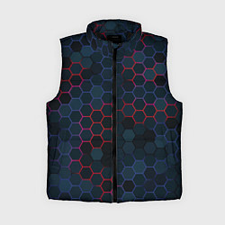 Женский жилет Соты с красным и синим