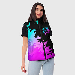 Женский жилет Blink 182 неоновый огонь, цвет: 3D-черный — фото 2
