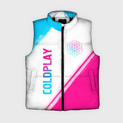 Женский жилет Coldplay neon gradient style: надпись, символ, цвет: 3D-черный
