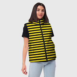 Женский жилет Черно-желтые осиные полосы, цвет: 3D-черный — фото 2