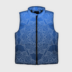 Женский жилет Мандала на градиенте синего цвета, цвет: 3D-черный