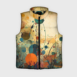 Женский жилет Абстрактная гранжевая композиция с пятнами: арт не, цвет: 3D-черный