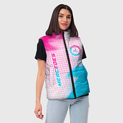 Женский жилет Mercedes neon gradient style: надпись, символ, цвет: 3D-черный — фото 2