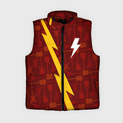 Женский жилет AC DC гитары и молния, цвет: 3D-черный
