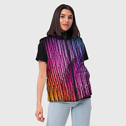 Женский жилет Радужные узор полосы, цвет: 3D-черный — фото 2