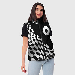 Женский жилет Renault racing flag, цвет: 3D-черный — фото 2