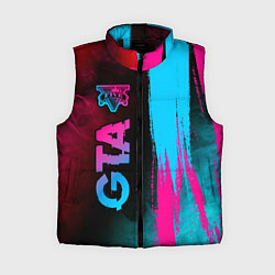 Женский жилет GTA - neon gradient: по-вертикали, цвет: 3D-черный