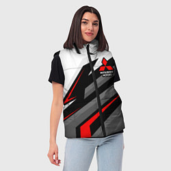 Женский жилет Mitsubishi motors - красная линия, цвет: 3D-черный — фото 2