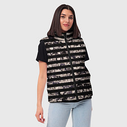 Женский жилет В полоску с ахегао, цвет: 3D-черный — фото 2