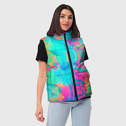 Женский жилет Кислотный тай-дай: паттерн, цвет: 3D-светло-серый — фото 2