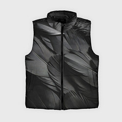 Женский жилет Черные перья ворона, цвет: 3D-черный