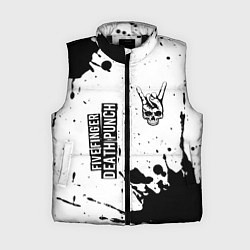 Женский жилет Five Finger Death Punch и рок символ на светлом фо