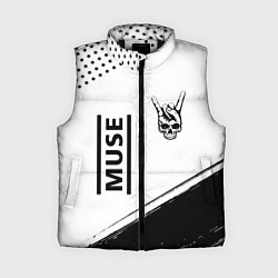 Женский жилет Muse и рок символ на светлом фоне, цвет: 3D-черный