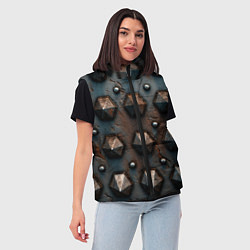 Женский жилет Металлическая шипованная текстура, цвет: 3D-светло-серый — фото 2