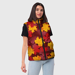 Женский жилет Кленовые листья паттерном, цвет: 3D-светло-серый — фото 2