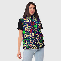 Женский жилет Мексиканский карнавал - Carnaval Mexicano, цвет: 3D-черный — фото 2