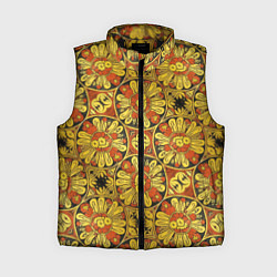 Женский жилет Красно-желтые цветочки
