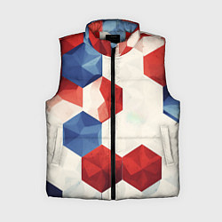 Женский жилет Белые синие красные плиты, цвет: 3D-красный