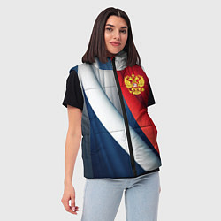 Женский жилет Герб России абстракция, цвет: 3D-черный — фото 2