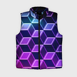 Женский жилет Неоновые кубы иллюзия, цвет: 3D-черный