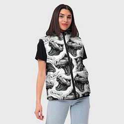Женский жилет Тиранозавр Рекс, цвет: 3D-черный — фото 2