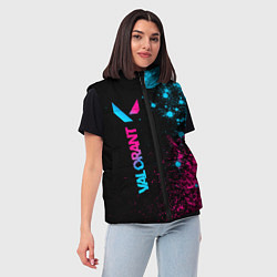 Женский жилет Valorant - neon gradient: по-вертикали, цвет: 3D-черный — фото 2