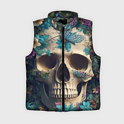 Женский жилет Цветочный скелет, цвет: 3D-светло-серый