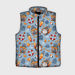 Женский жилет Пляжные гномы, цвет: 3D-светло-серый
