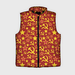 Женский жилет СССР Серп и Молот, цвет: 3D-черный