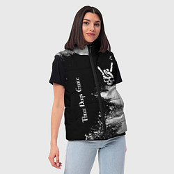 Женский жилет Three Days Grace и рок символ на темном фоне, цвет: 3D-черный — фото 2