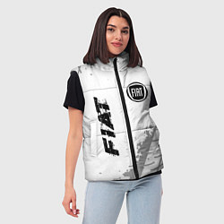 Женский жилет Fiat speed на светлом фоне со следами шин: надпись, цвет: 3D-черный — фото 2