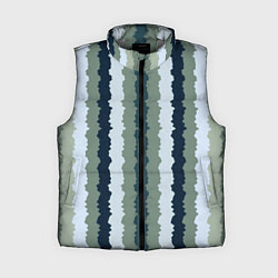 Женский жилет Широкие полосы тёмно-зелёный, цвет: 3D-светло-серый
