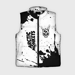 Женский жилет Arctic Monkeys и рок символ на светлом фоне, цвет: 3D-черный