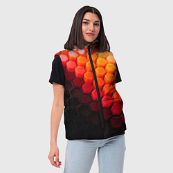 Женский жилет Hexagon orange, цвет: 3D-черный — фото 2