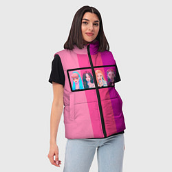 Женский жилет Группа Black pink на фоне оттенков розового, цвет: 3D-светло-серый — фото 2