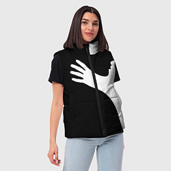 Женский жилет Чёрно-белый рисунок, цвет: 3D-светло-серый — фото 2