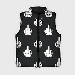 Женский жилет С факами на английском - паттерн, цвет: 3D-черный