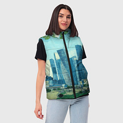 Женский жилет Москва-сити Ван Гог, цвет: 3D-черный — фото 2