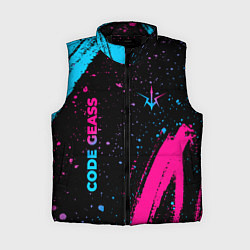 Женский жилет Code Geass - neon gradient: надпись, символ, цвет: 3D-черный